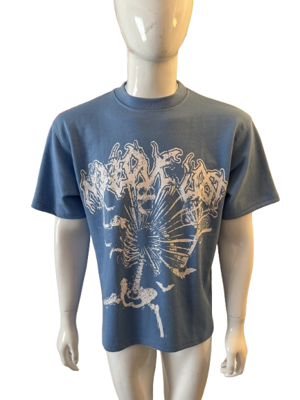 NO LOVE LOST TEE - BABY BLUE / WHT